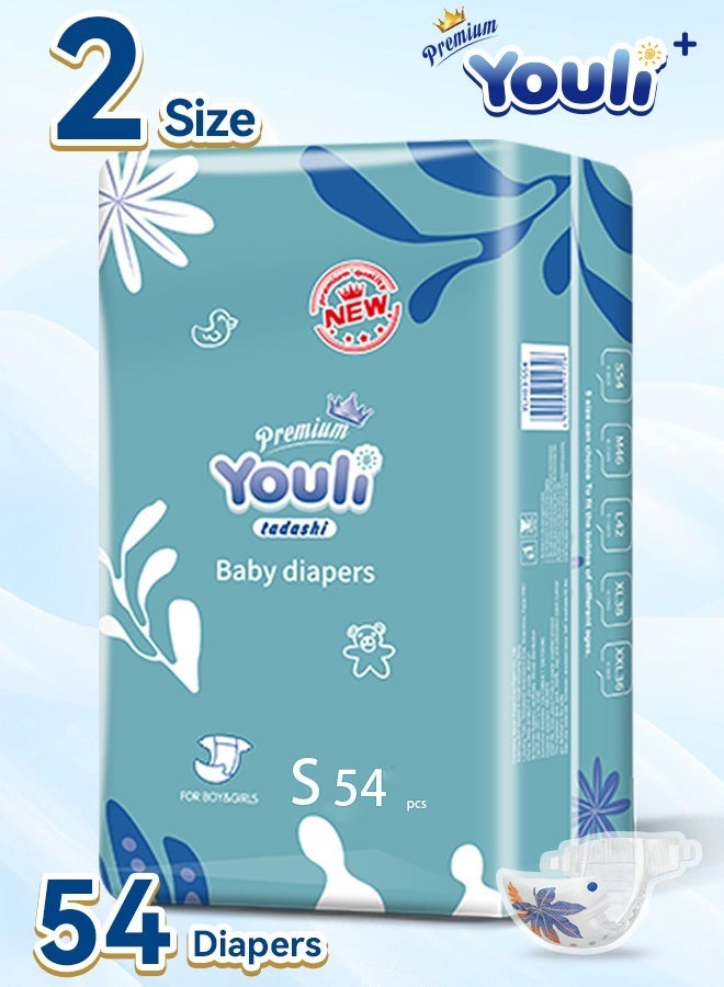 Baby Diapers,Taped Diapers Size 2, 4-8 Kg, 360° Leak-Free Fit For Up To 100% Leakage Protection, Ultimate Comfort 54 Diapers