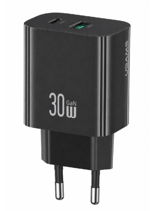 Usams CC316 T65 30W A+C Dual-Port Fast Charger-Black