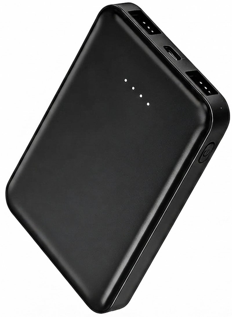 V28 5000mAh Portable Power Bank with USB-C Power Delivery, Dual USB Output, Fast Charging External Battery Pack, Compact Travel Charger with LED Battery Indicator, Micro Input for Smartphones, Tablets and USB Devices