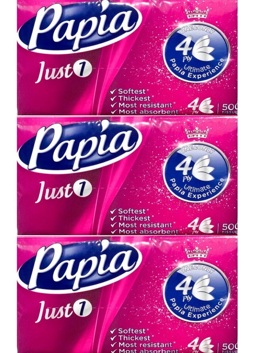 Papia Facial Tissue Silky Softness 500 (3 pc)