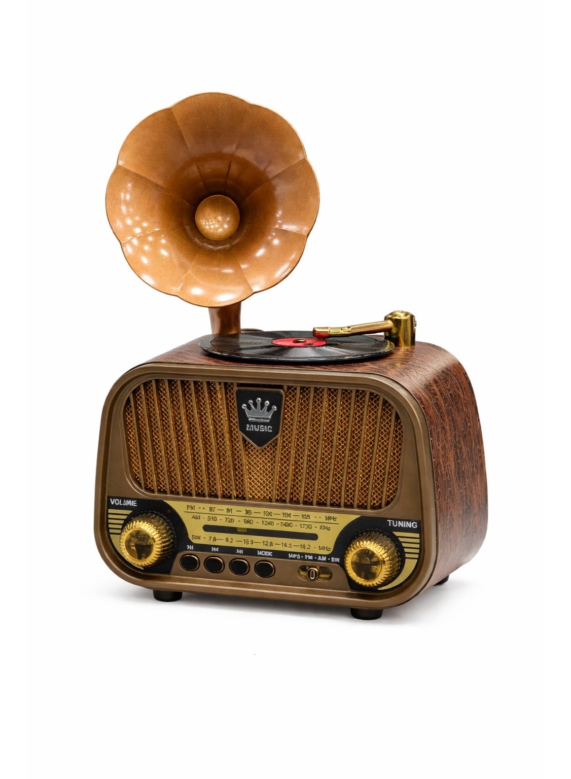 Meyer MD-1319 BT Rechargeable Radio, a classic-design portable desktop radio operating on AM/FM and SW bands