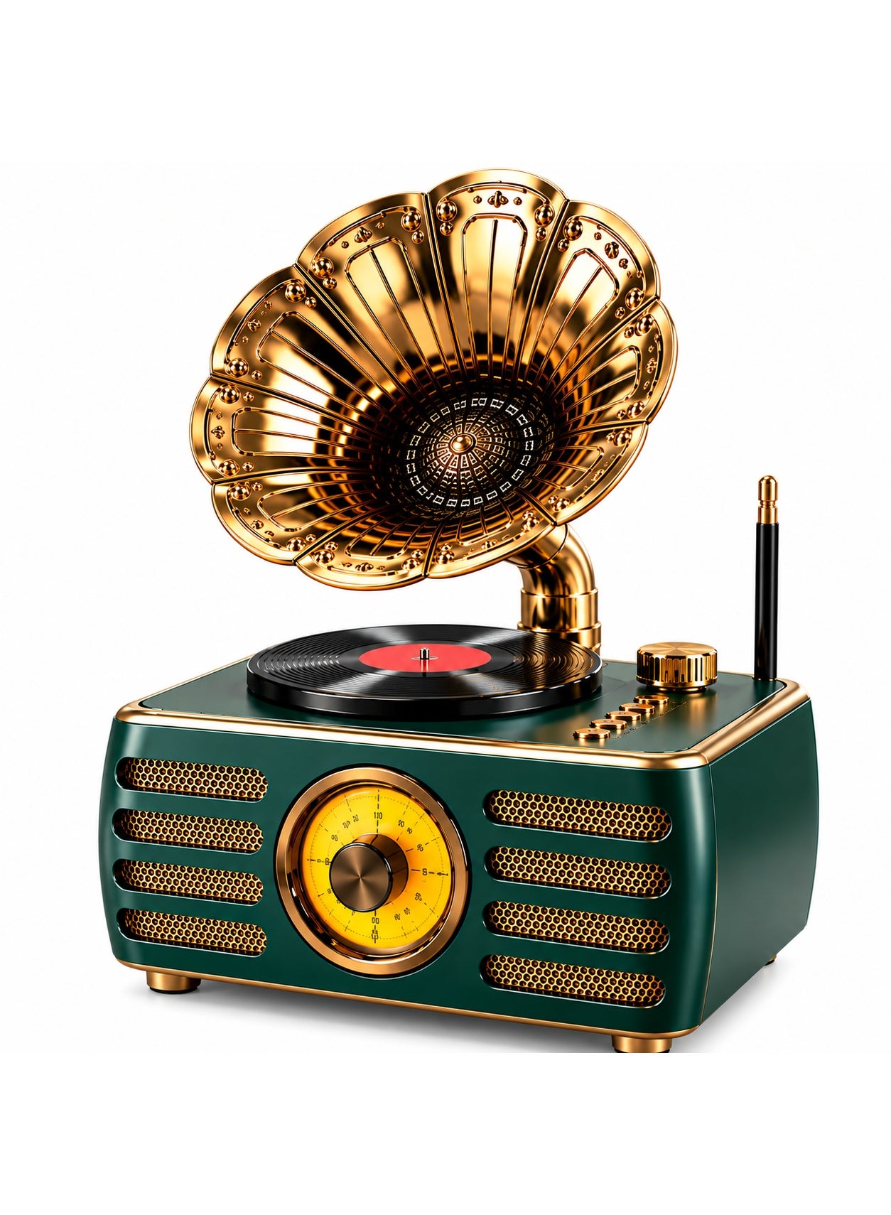 Feexot FX-2538B Retro Bluetooth Radio - FM/AM/SW 3-Band Wireless Speaker with MP3 Player, USB, TF Card, AUX - Multicolor