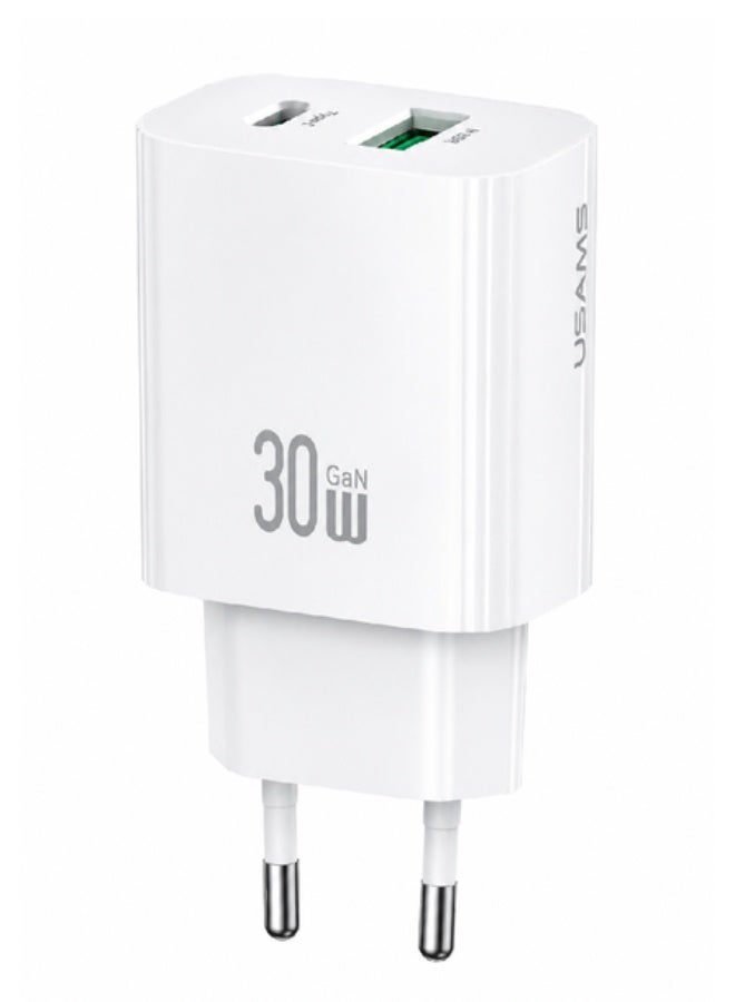Usams CC316 T65 30W A+C Dual-Port Fast Charger-White