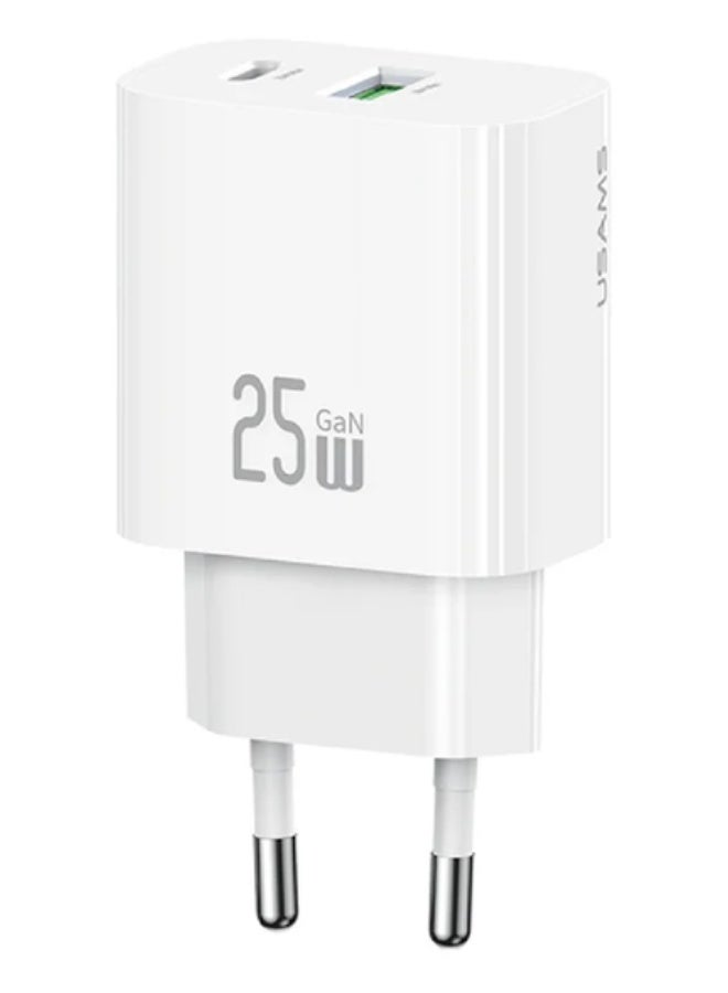 Usams CC315 T65 25W A+C Dual-Port Fast Charger-White