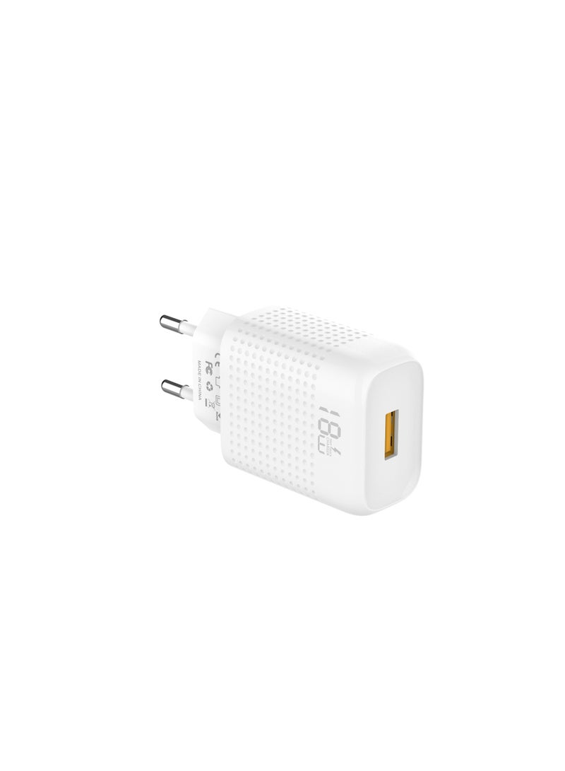 G-Power GP-C43 18W GaN Quick Charger with USB-A to USB-C Cable, Compatible with iPhone 15/16/17 Series, Pixel, Samsung Galaxy, Xiaomi and iPads - White