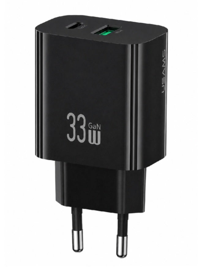 Usams CC317 T65 33W A+C Dual-Port Fast Charger-Black