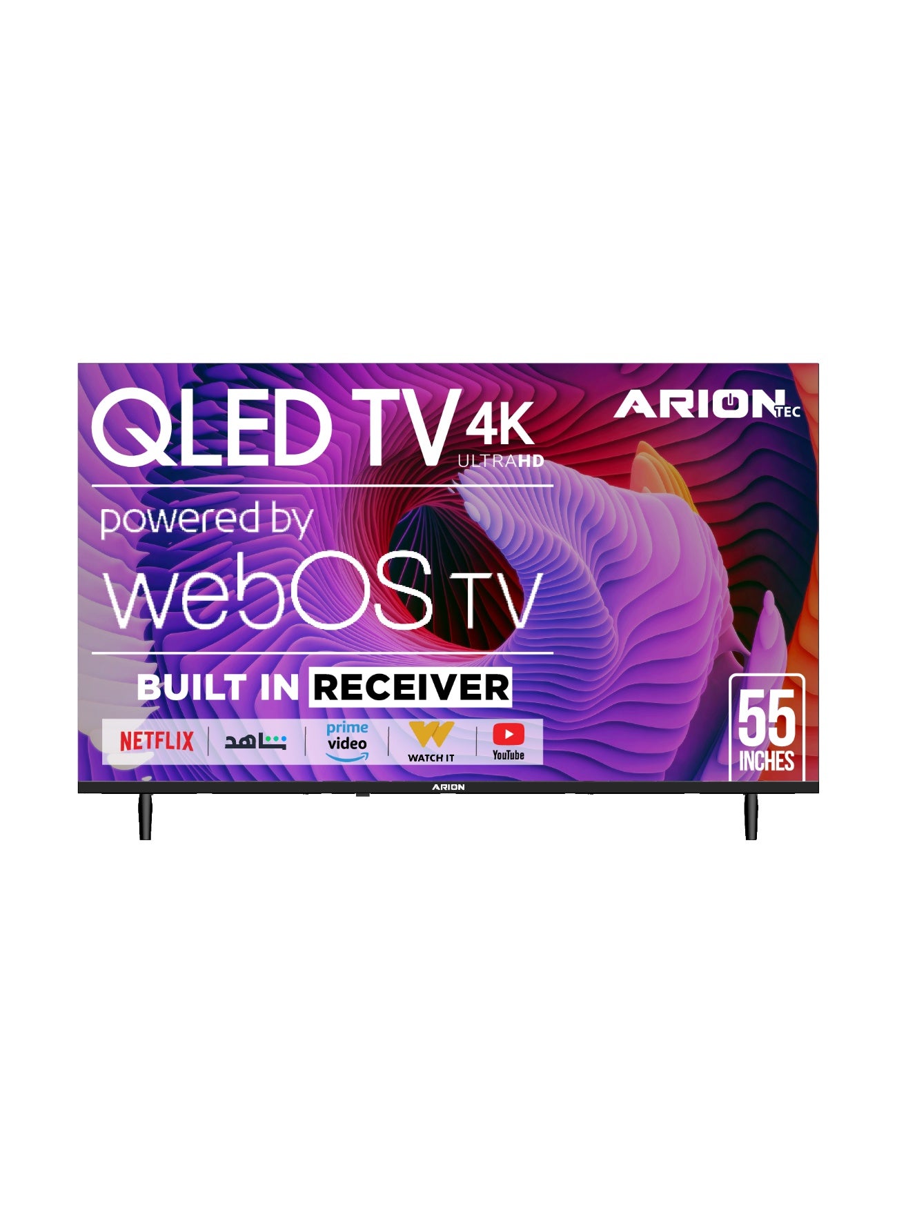 55 Inch QLED 4K UHD Smart TV, webOS 25, Built-In Digital Tuner, Frameless Design