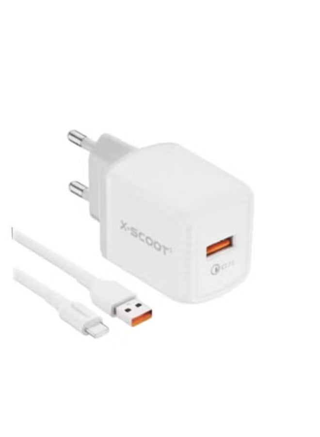 Super Fast VOOC Charger with Micro Cable 25W , Compact & Powerful Wall Adapter , QC 3.0 Quick Charge, Safe Charging Protection , Fast Charger for Smartphones & Tablets - White