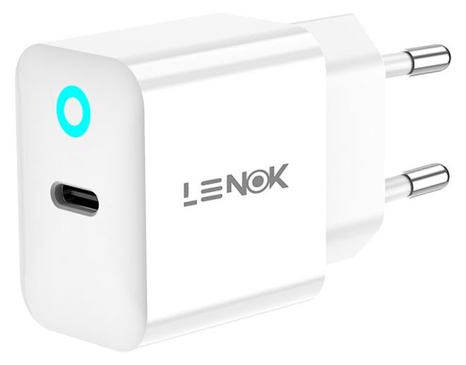 LENOK 20W USB-C Wall Charger, PD 3.0 Fast Charging Power Adapter, Compatible with iPhone 15/14/13/12, Samsung Galaxy S23/S22/S21, iPad (White)