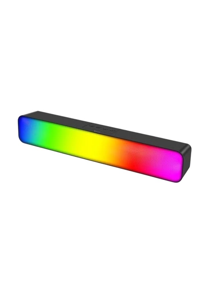 LED-919 RGB Soundbar Stereo 360° Speaker 10W(5W*2),1200mAh, TF-AUX-USB-FM