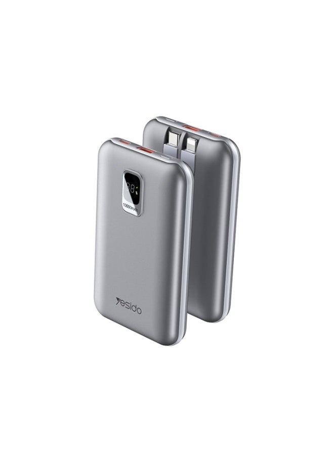 YP48 10000mah 22.5W PD20W Type-C Apple Interface Two Fast Charge Cables LED Display Power Bank