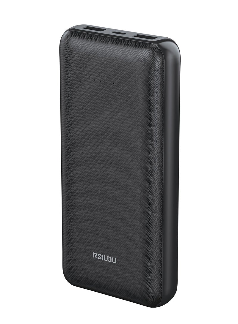 R1004-001 20000mAh Capacity Power Bank – Dual USB-A Ports, Type-C Input, High Capacity, Smart Identification, and Advanced Safety, 74Wh Total Power Output, 2 USB-A ports out and 1 USC-C in, Dual-Port Charging