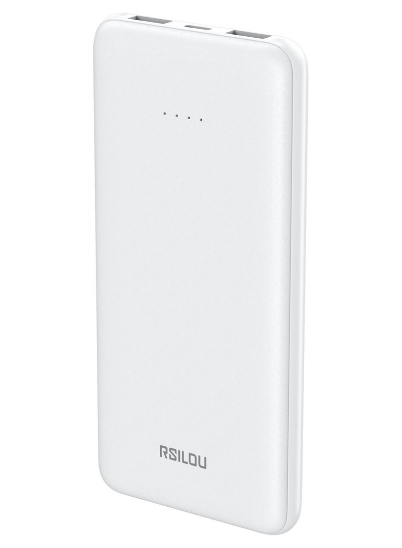 R1003-002 10000mAh Capacity Power Bank, 37W total max Dual-Port Fast Charging, Smart Identification, Compact and Portable, Advanced Safety, 2 USB-A ports out and 1 USC-C in, Advanced Safety Features