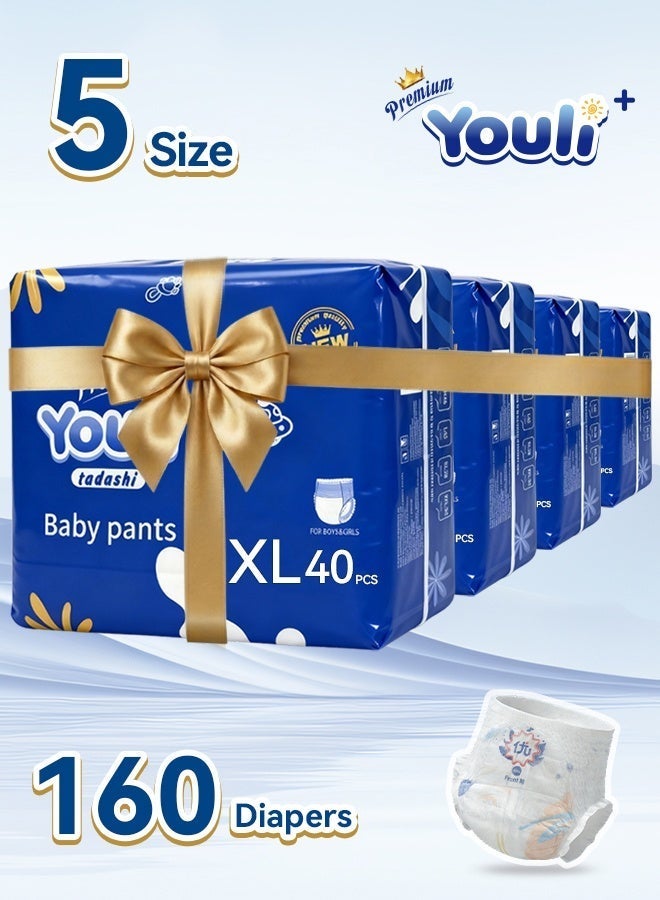 Baby Diapers,Pants Diapers Size 5, 12-17 Kg, 360° Leak-Free Fit For Up To 100% Leakage Protection, Ultimate Comfort Rash Protection Mega Pack 160 Diapers