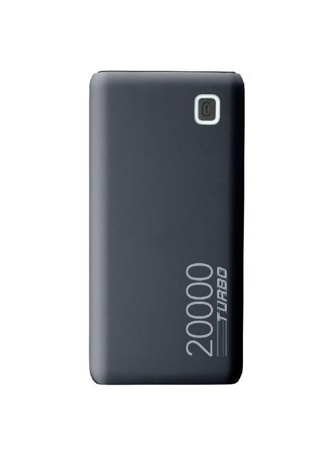 Cellularline Essence Turbo 20000mAh Power Bank – 20W Fast Charging, 3 Ports, Black