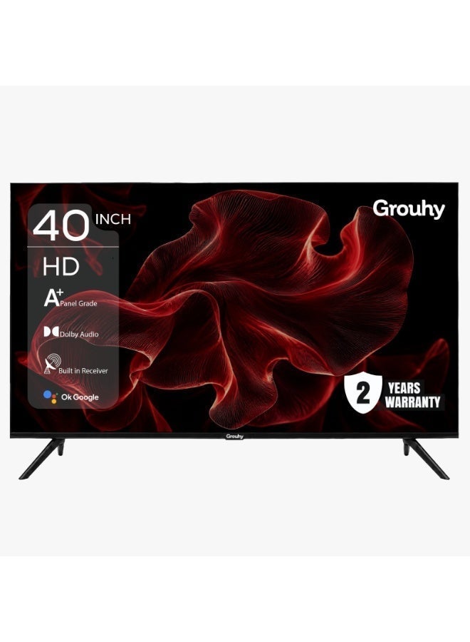 Grouhy 40-Inch HD Frameless Smart LED TV with Built-in Receiver – GLD40SDV2