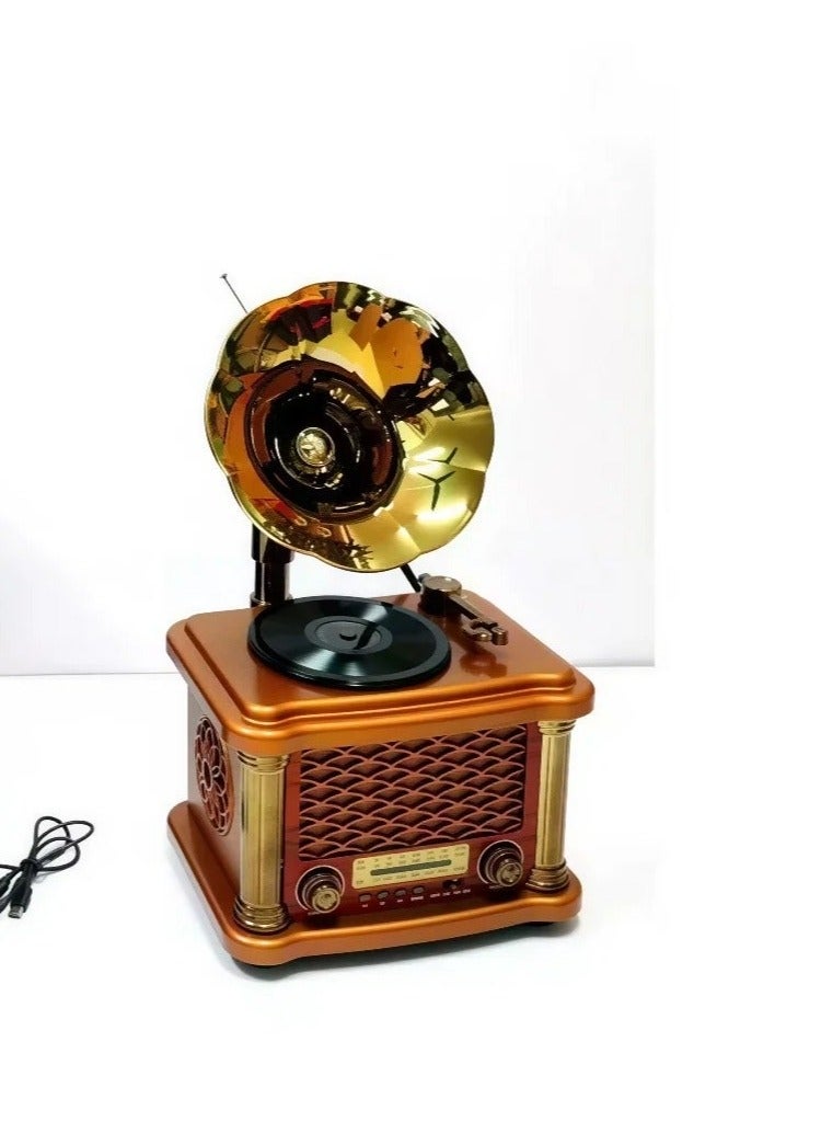 FX-2503B Vintage Portable AM/FM/SW3 Radio with Bluetooth Wireless Speaker and USB/TF Playback