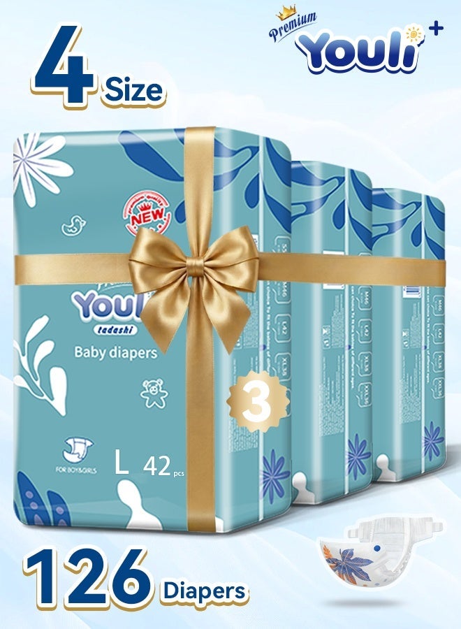 Baby Diapers,Taped Diapers Size 4, 9-14 Kg, 360° Leak-Free Fit For Up To 100% Leakage Protection, Comfort Taped Mega Pack 126 Diapers
