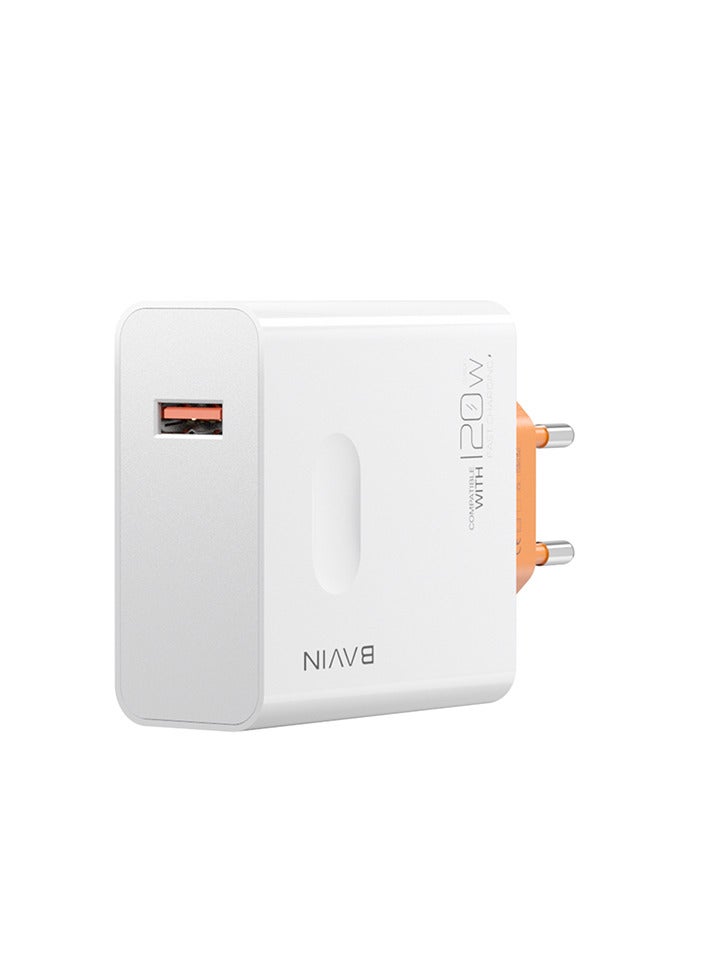 120W Android Phone Charger Hypercharge Turbo Fast Wall Charger Compatible with Huawei and OPPO and Vivo - White