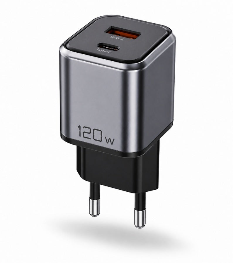 120W Fast Charger USB-C PD & USB-A – Super Fast Wall Charger Adapter for Phones, Tablets & Laptops – Type-C Fast Charging Power Adapter with Smart Protection & Compact Travel Design