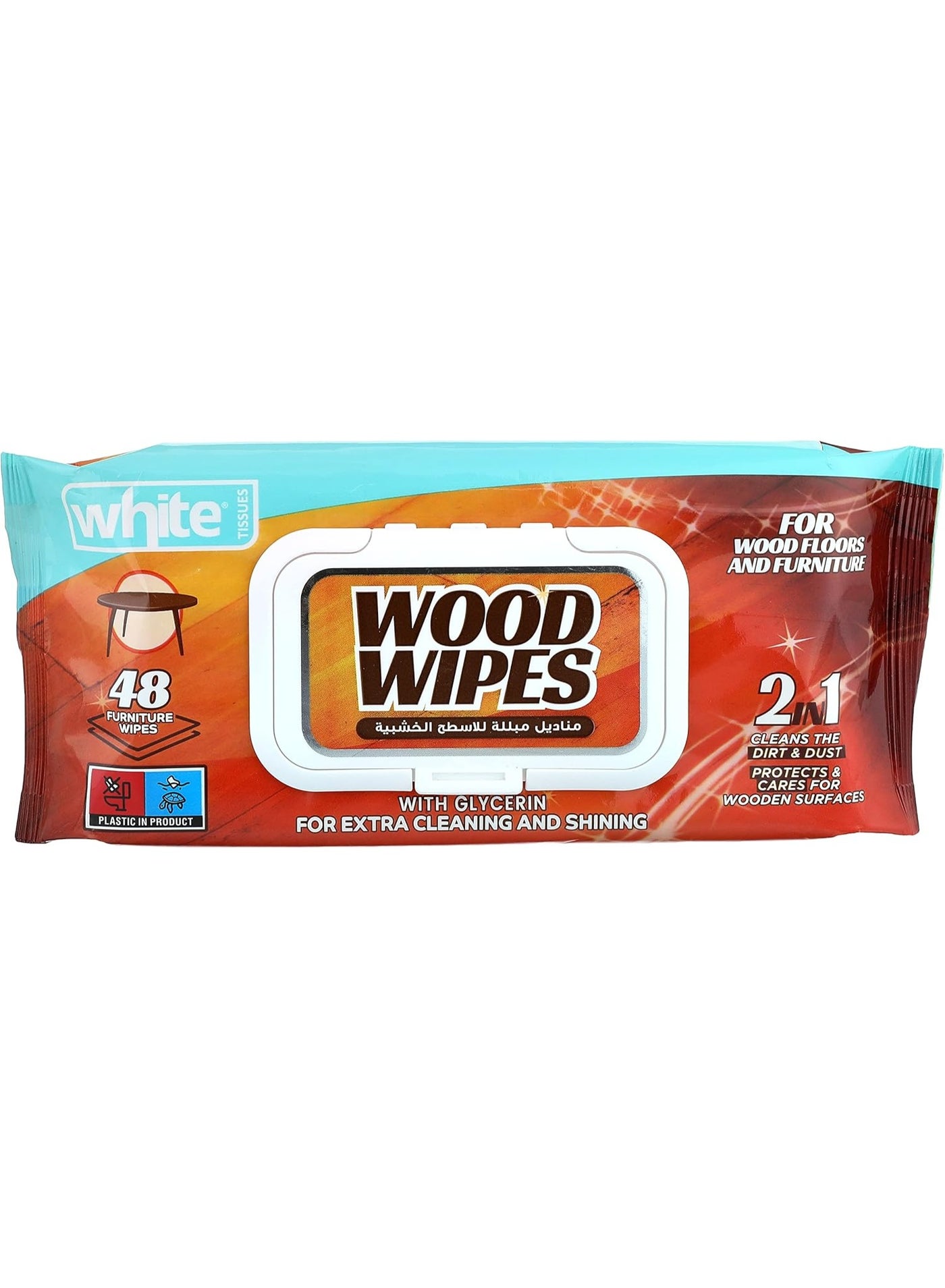 White Wood Furniture wipes 48PCS