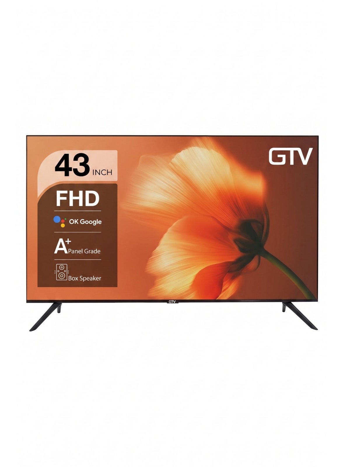 GTV 43 Inch Frameless FHD Smart LED TV, Black - GTVLD43SAWOR