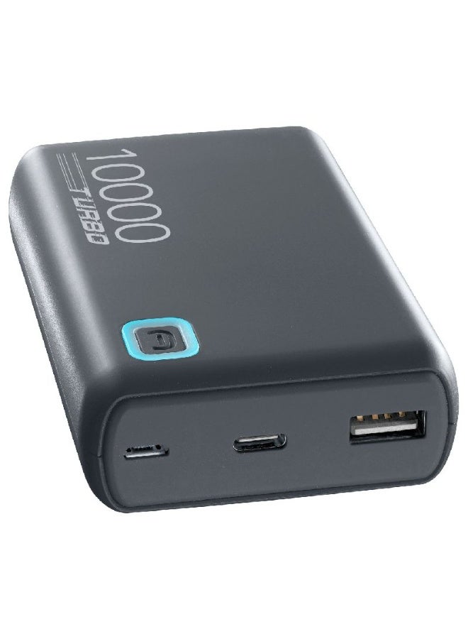 Cellularline Essence Turbo 10000mAh Power Bank – 20W Fast Charging, 3 Ports, Black