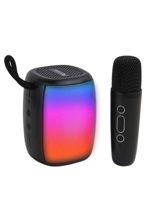 G20 Rechargeable Wireless Rgb Mini Portable Bluetooth Karaoke Speaker with Wireless Mic for Kids Adults, Magic Sound Effect - 5 Different Sound & RGB LED Colour Changing Light for Home Party, Birthday Gifts for Boys/Girls multicolor