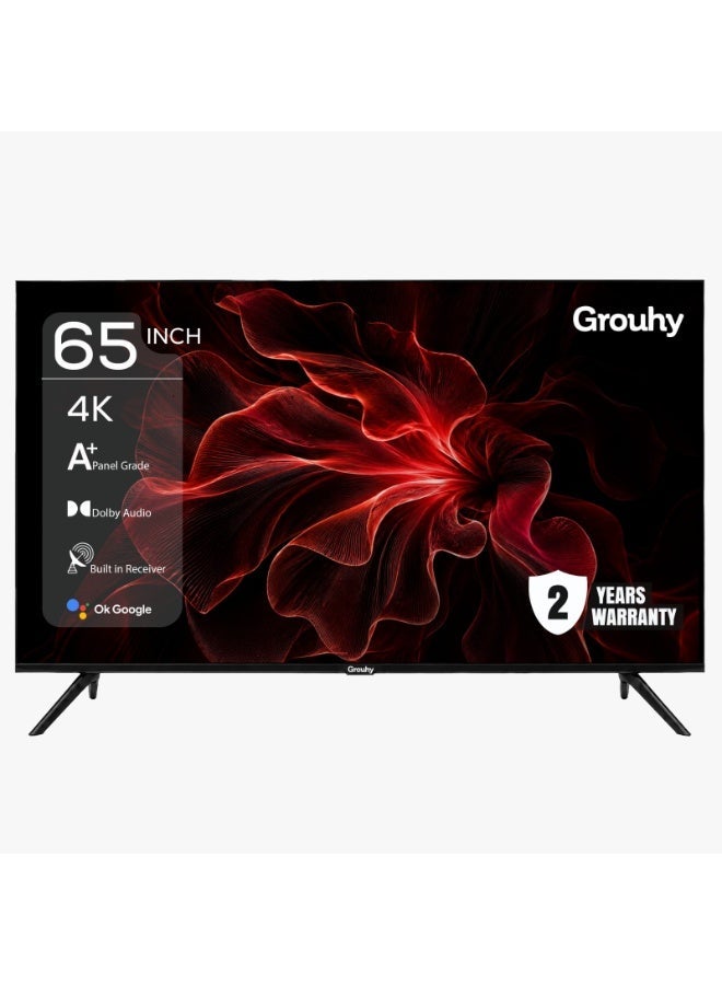 Grouhy 65-Inch 4K UHD Frameless Smart LED TV with Built-in Receiver – GLD65SD
