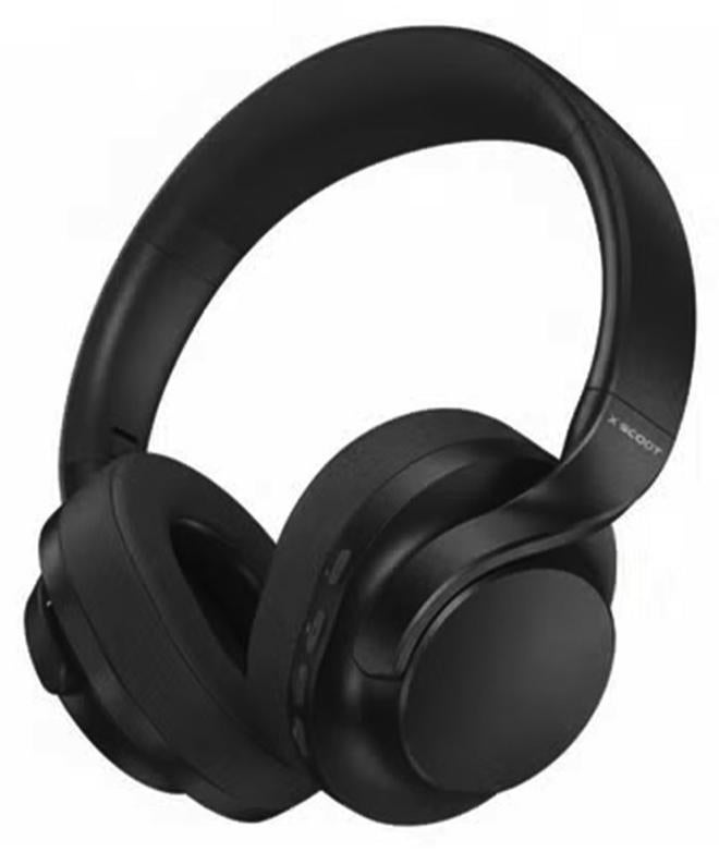 XS-652 Foldable Stereo Headphones with Pure Sound 40mm Drivers, Extended Battery Life, HD Mic, Voice Assistant Support, TF Card & 3.5mm AUX-In , Comfortable Cushions for Everyday Use - Black