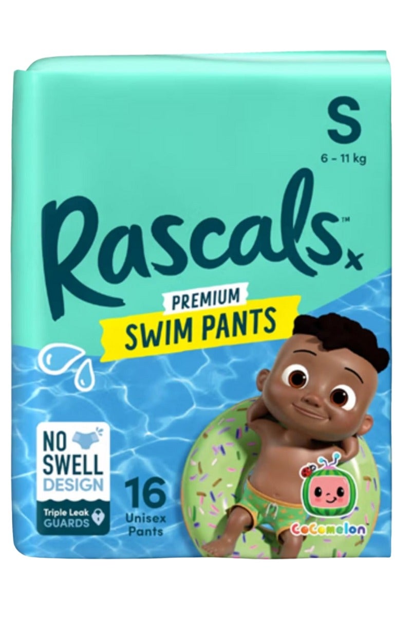 Cocomelon Premium Baby Swimming Diaper Pants - Advanced Leak Protection Swimming Diaper Pants For Little Swimmers - Extra Stretchy Waistband Swim Pants Size 3 (6-11 Kg) - Pack of 16