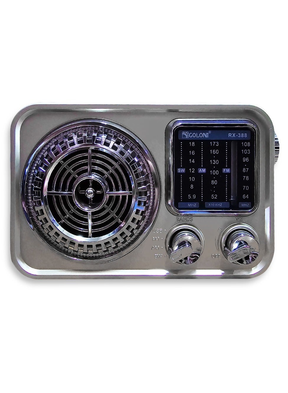 RX-388 Portable Bluetooth Speaker with FM/AM/SW 3 Band Radio, Bluetooth 5.3 Wireless Speaker, Rechargeable Retro Radio with USB & TF Card Support, TWS Stereo Pairing, Bass Sound for Outdoor & Home Use  Copy Title
