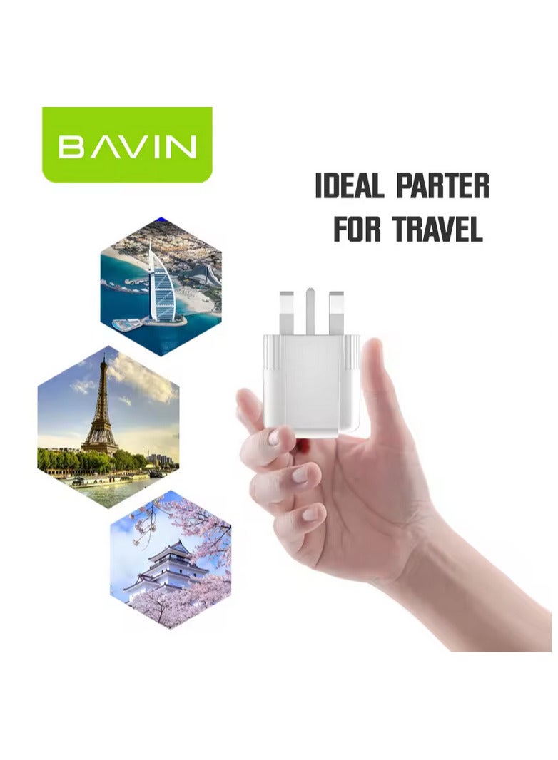 Bavin PC352E Ultra Fast Charging 18W Type C and USB charger in addition to the Type C charging cable for iPhone