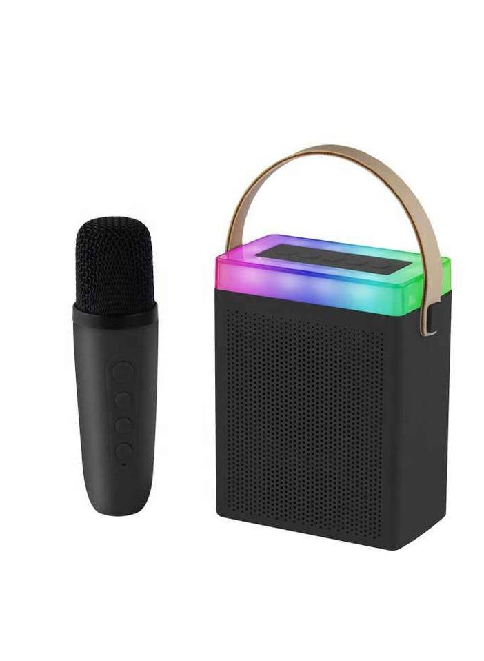 G22 Rechargeable Wireless Rgb Mini Portable Bluetooth Karaoke Speaker with Wireless Mic for Kids Adults, Magic Sound Effect - 5 Different Sound & RGB LED Colour Changing Light for Home Party, Birthday Gifts for Boys/Girls multicolor