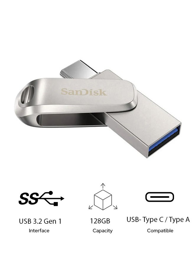 128GB Ultra Dual Drive with 400MB/s read speeds Luxe USB Type-C smartphone, tablets and Macs- SDDDC4-128G-G46 128 GB