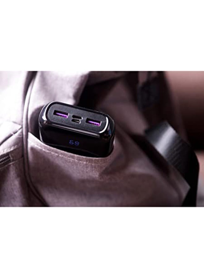 20000 mAh Ultimate Fast Charging PD Power Bank, Triple Outputs - 22.5W Power Delivery For iphones, Dual 18W Smart USB-A For Android Devices, LCD Digital Display, Dual Inputs, Micro-USB And Type-C Black