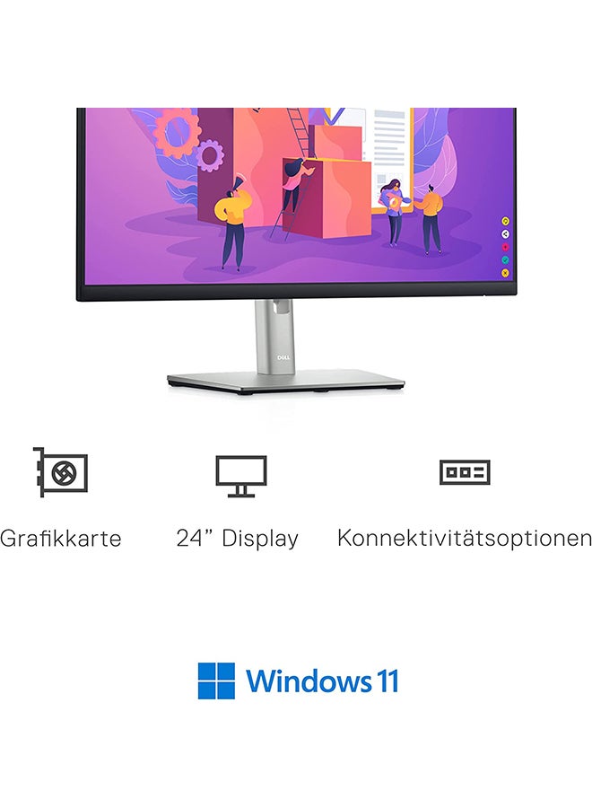 24 Inch FHD P2422H (1920 x 1080) Monitor, 60 Hz, IPS, 5 ms, Ultrathin Bezel, 99% sRGB, DisplayPort, HDMI, 4x USB, Adjustable Stand (Height, Pivot, Swivel, Tilt) Black