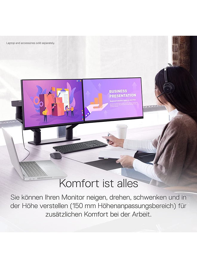 24 Inch FHD P2422H (1920 x 1080) Monitor, 60 Hz, IPS, 5 ms, Ultrathin Bezel, 99% sRGB, DisplayPort, HDMI, 4x USB, Adjustable Stand (Height, Pivot, Swivel, Tilt) Black