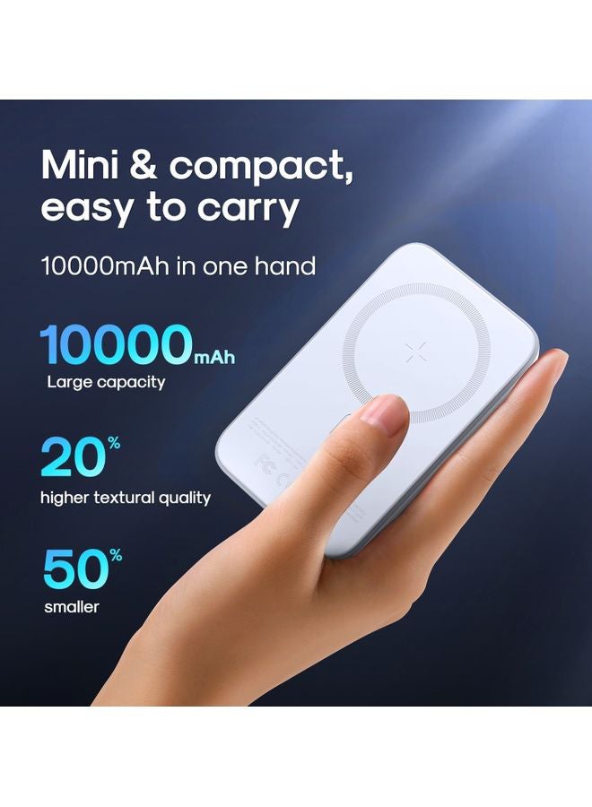 JR-W020 20W Mini Magnetic Wireless Power Bank 10000 mAh White