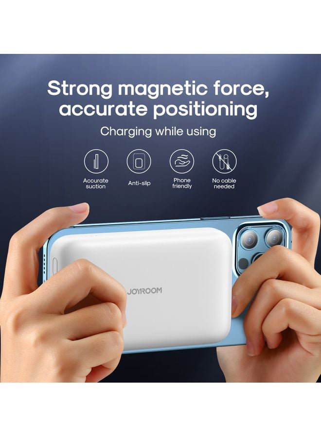 JR-W020 20W Mini Magnetic Wireless Power Bank 10000 mAh White
