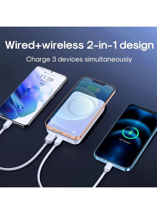 JR-W020 20W Mini Magnetic Wireless Power Bank 10000 mAh White