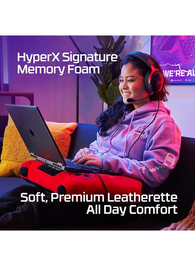 HyperX Cloud III Wired Gaming Headset, For PC / PS5 / PS4 / Xbox Series, Angled 53mm Drivers, Noise Cancelling, With LED Mic Mute Indicator, 10Hz-21kHz Frequency Response, Black/Red | 727A9AA