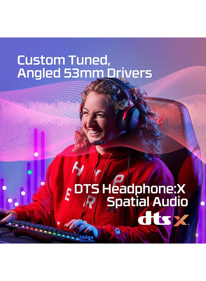 HyperX Cloud III Wired Gaming Headset, For PC / PS5 / PS4 / Xbox Series, Angled 53mm Drivers, Noise Cancelling, With LED Mic Mute Indicator, 10Hz-21kHz Frequency Response, Black/Red | 727A9AA