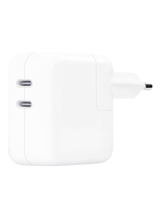 35W Dual USB-C Port Power Adapter Charger White