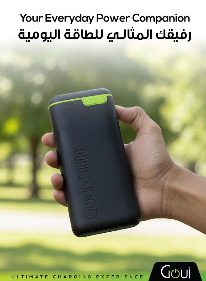30000 mAh Kigo Portable Power Bank – High Capacity, Simultaneous Multi-Device Charging, Compatible with Smartphones, Tablets, GPS Devices, MP3/MP4, Bluetooth, Portable and Compact Design for On-the-Go Power Anytime, Anywhere Black