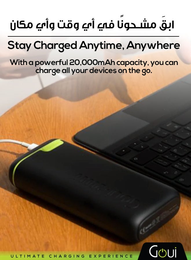 30000 mAh Kigo Portable Power Bank – High Capacity, Simultaneous Multi-Device Charging, Compatible with Smartphones, Tablets, GPS Devices, MP3/MP4, Bluetooth, Portable and Compact Design for On-the-Go Power Anytime, Anywhere Black