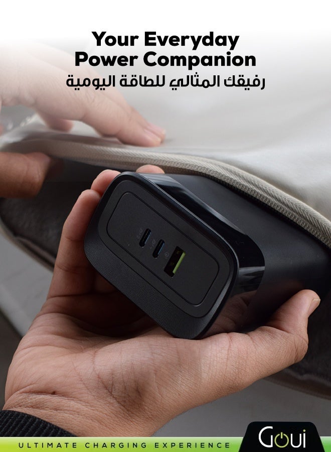 30000 mAh Premium Power Bank – 140 W Ultra Fast Charging with USB‑C & USB‑A Multi‑Device Ports, Portable Charger for Simultaneous Device Charging, Fast Charging for iPhones, Samsung, Galaxy, iPad Pro, AirPods, Huawei, Tablets, GPS devices, MP3/MP4 players, and more, Portable & Compact Design Black