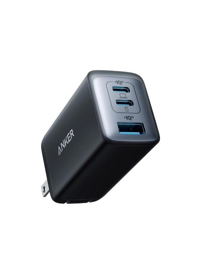 USB C Charger,  735 Charger GaNPrime 65W, PPS 3-Port Fast Compact Foldable Wall Charger for MacBook Pro/Air, iPad Pro, Samsung S25/S24, Dell XPS 13, iPhone 16/15/14, Huawei, Xiaomi, Redmi, Black Black