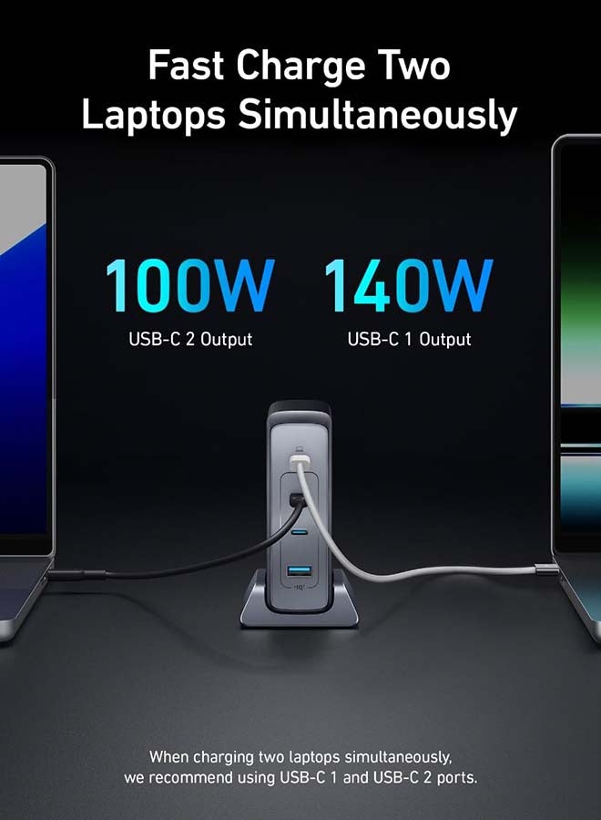240W USB C Plug, Prime GaN Charger, 4-Port Fast Compact GaN Charger for MacBook Pro/Air, iPhone 17/16 Series, iPad Pro, Dell XPS, Galaxy S24/S23, Huawei, Xiaomi, Apple Watch, Vivo and More Black
