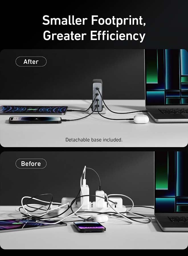 240W USB C Plug, Prime GaN Charger, 4-Port Fast Compact GaN Charger for MacBook Pro/Air, iPhone 17/16 Series, iPad Pro, Dell XPS, Galaxy S24/S23, Huawei, Xiaomi, Apple Watch, Vivo and More Black